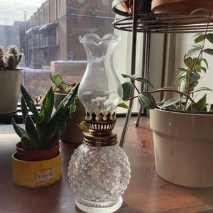 Antique vintage oil lamp chic glass decor